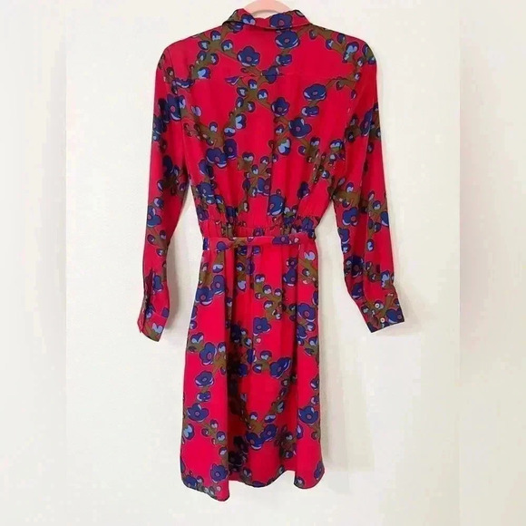 J Crew Collection A Line Shirt Dress Lattice Floral - Picture 3 of 6